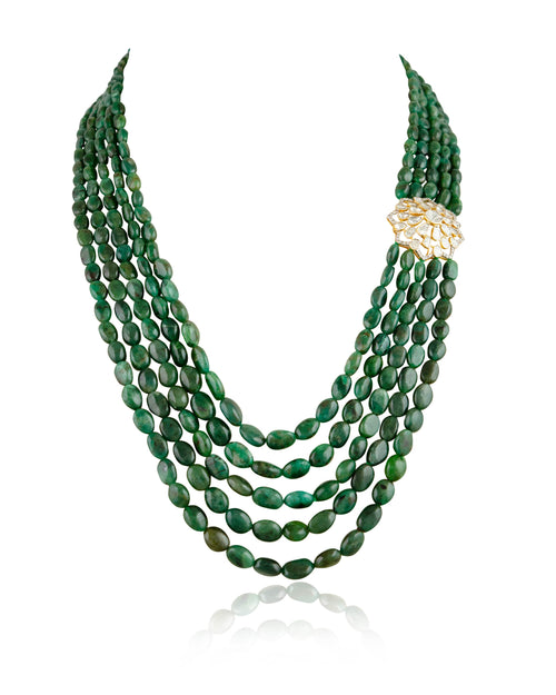 Aarunashi Polki And Diamond Bead Pendant
