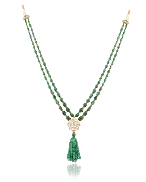 Aisha Polki And Diamond Bead Pendant