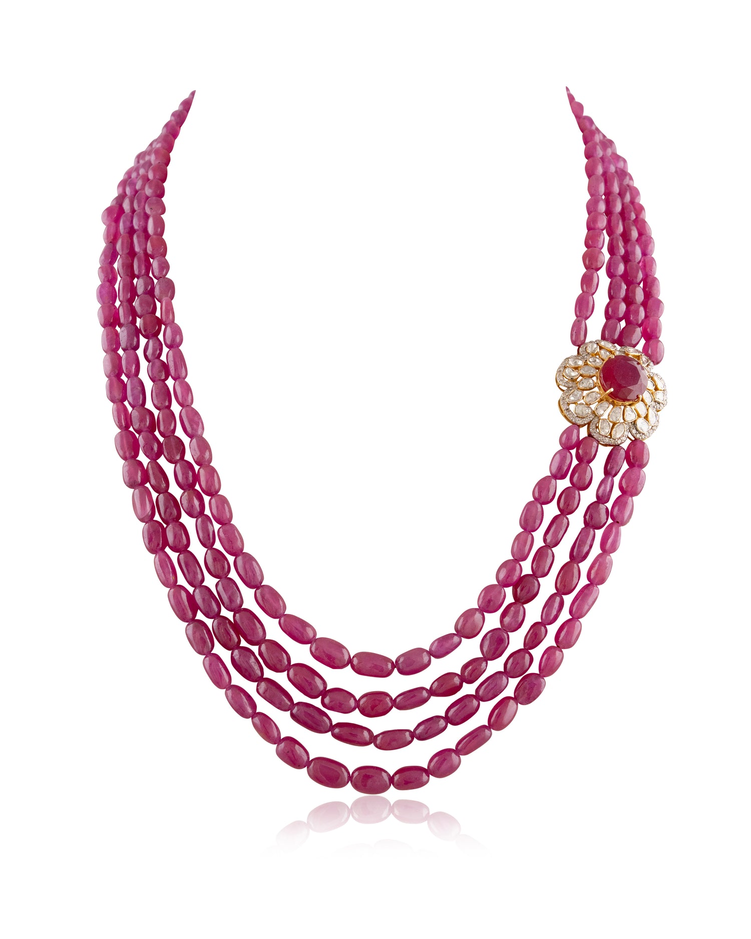 Rupa Polki And Diamond Bead Pendant