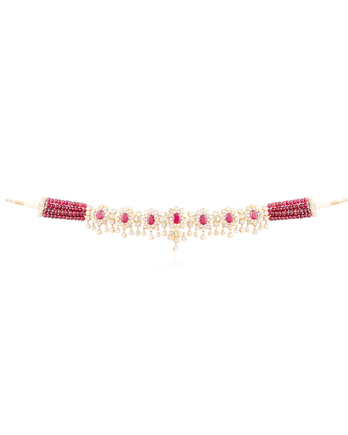 Renita Polki And Diamond Bead Choker