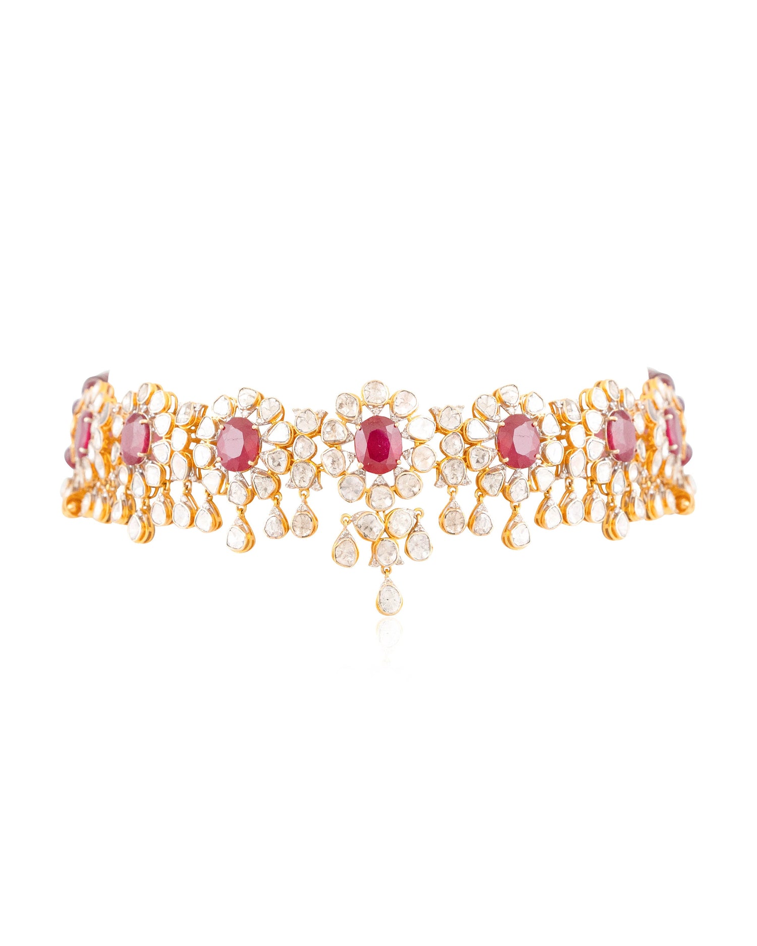 Renita Polki And Diamond Bead Choker