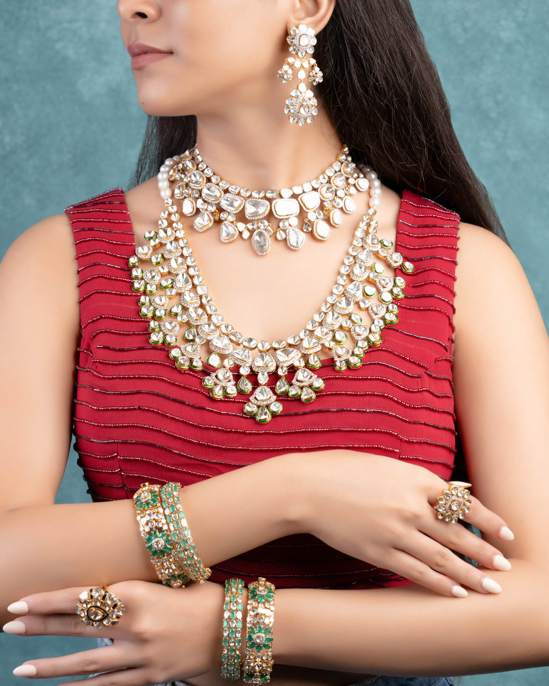 Shubhangi Bridal Polki And Diamond Set