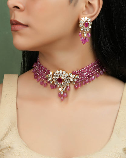 Shabana Polki And Diamond Long Earrings