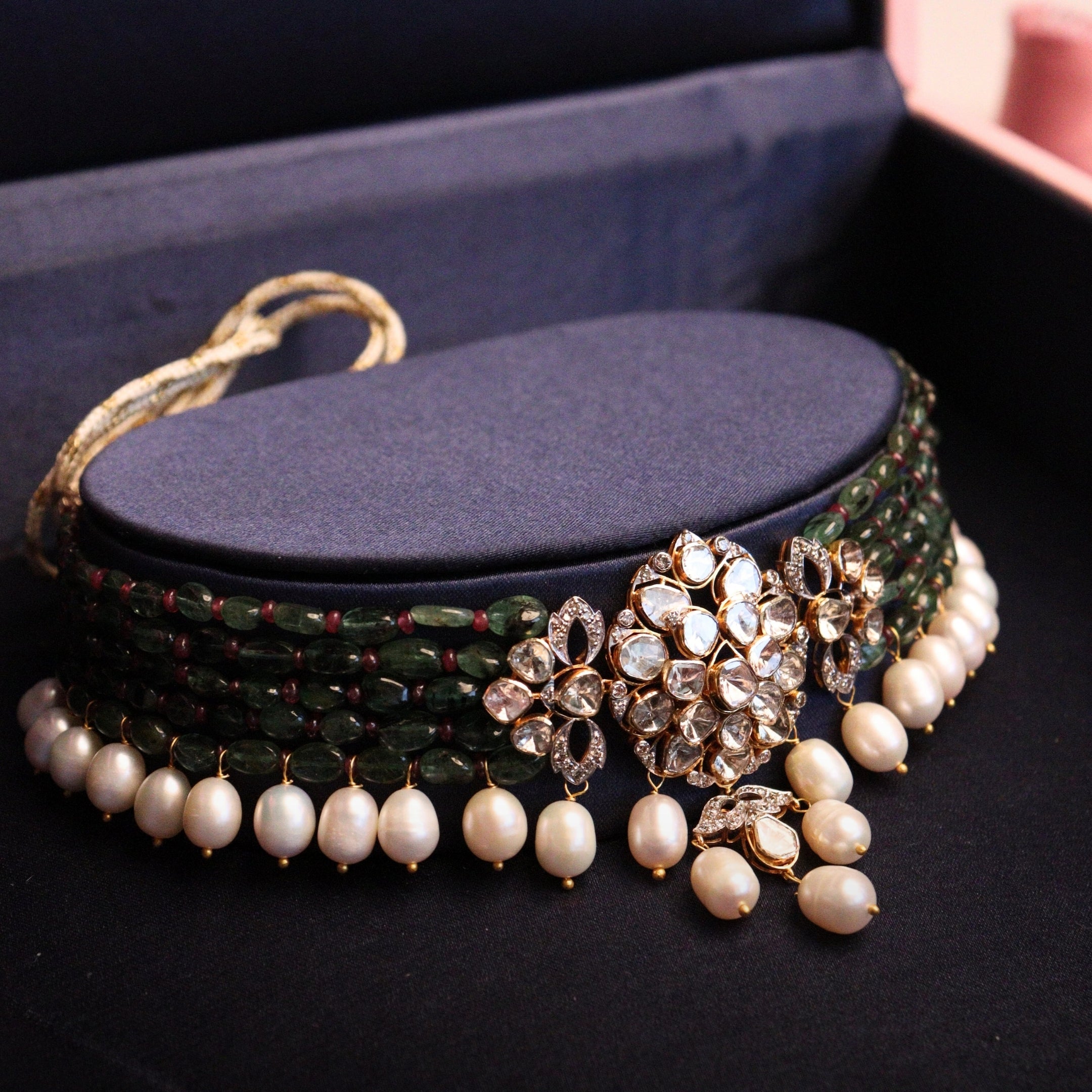 Gauravi Polki And Diamond Bead Choker