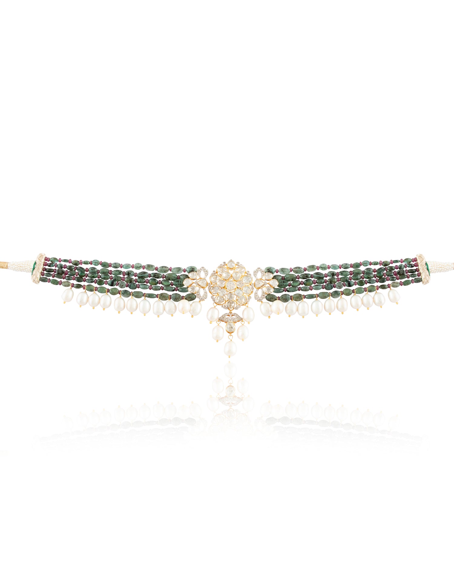 Gauravi Polki And Diamond Bead Choker