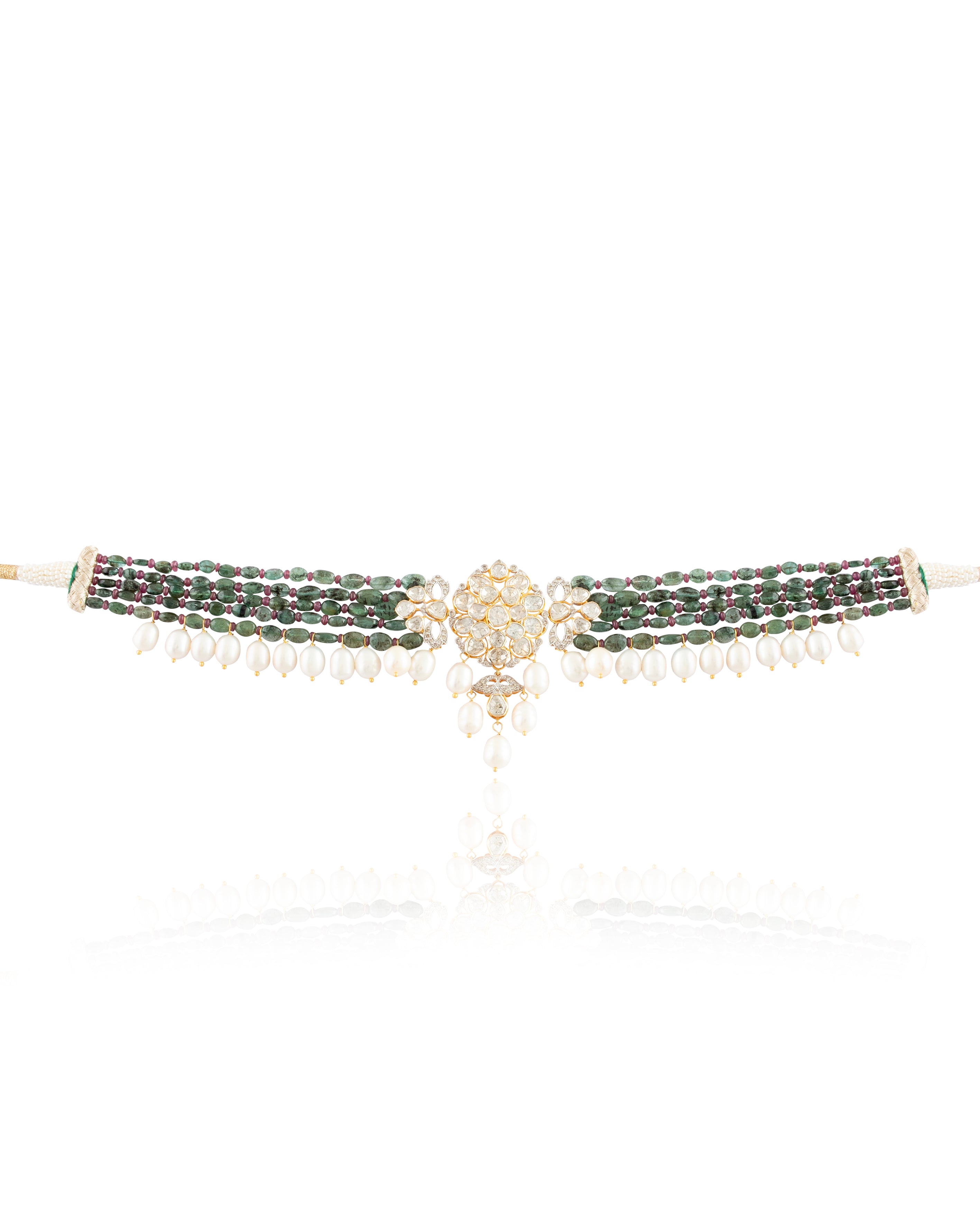 Gauravi Polki And Diamond Bead Choker