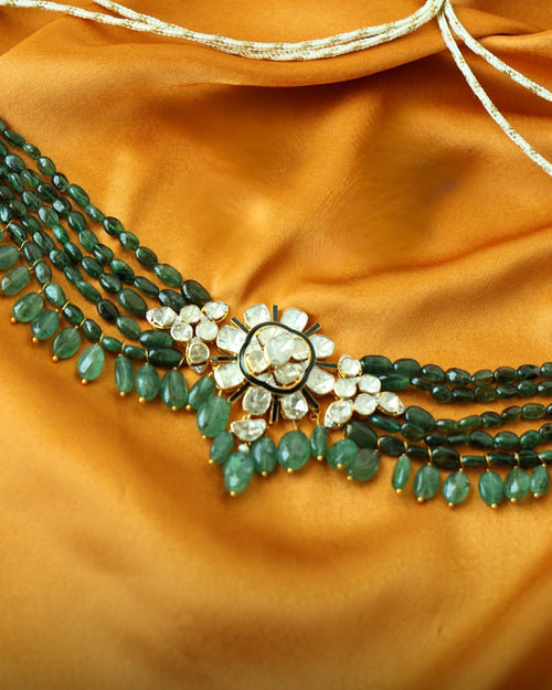 Sakina Polki And Diamond Bead Choker