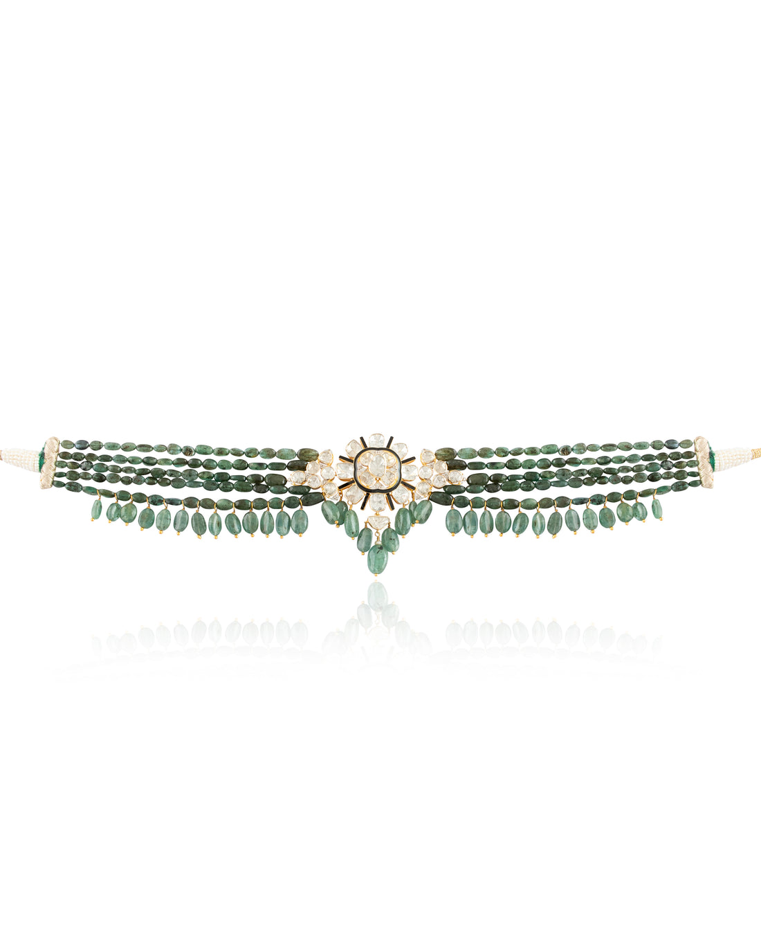 Sakina Polki And Diamond Bead Choker