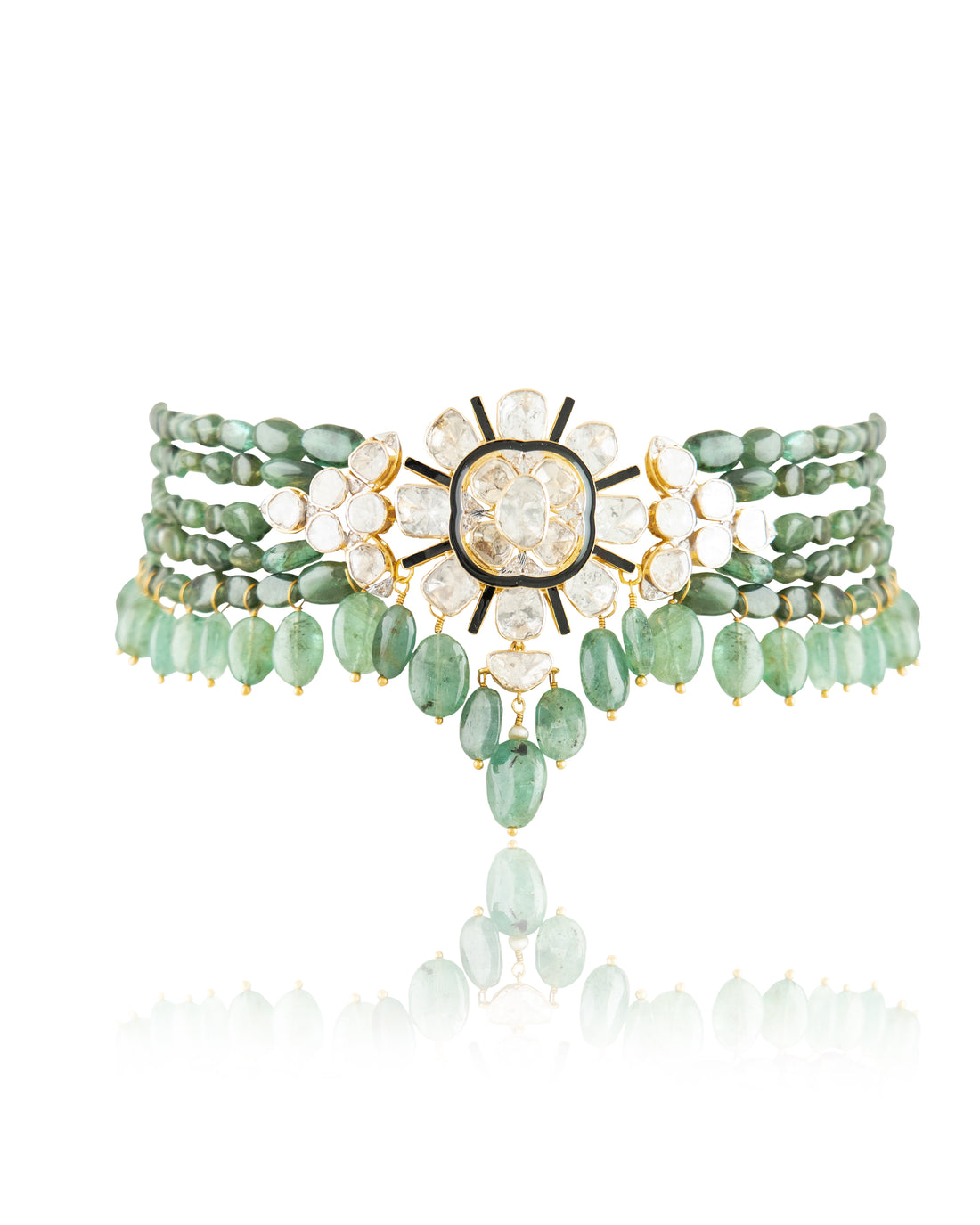 Sakina Polki And Diamond Bead Choker