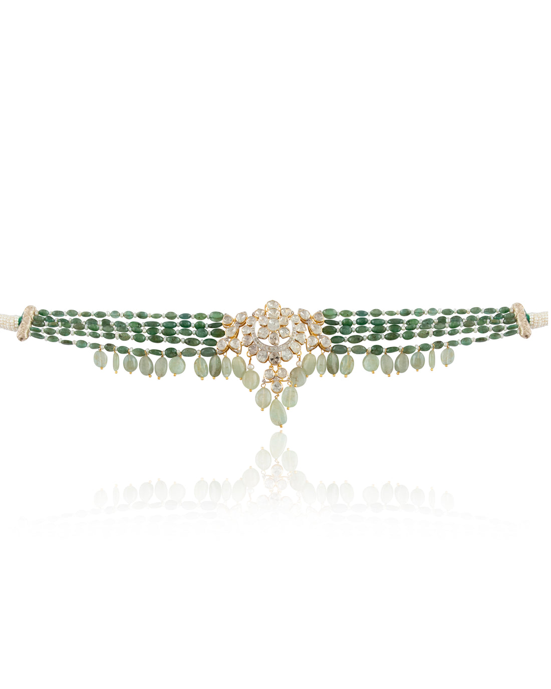 Umarah Polki And Diamond Bead Choker