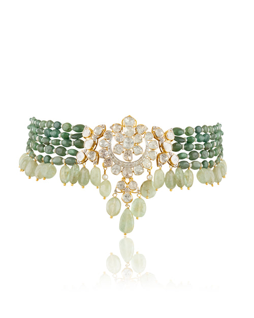 Umarah Polki And Diamond Bead Choker