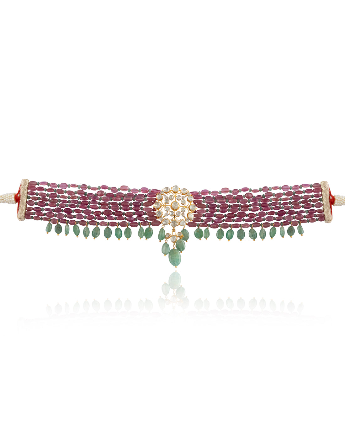 Ridhima Polki And Diamond Bead Choker