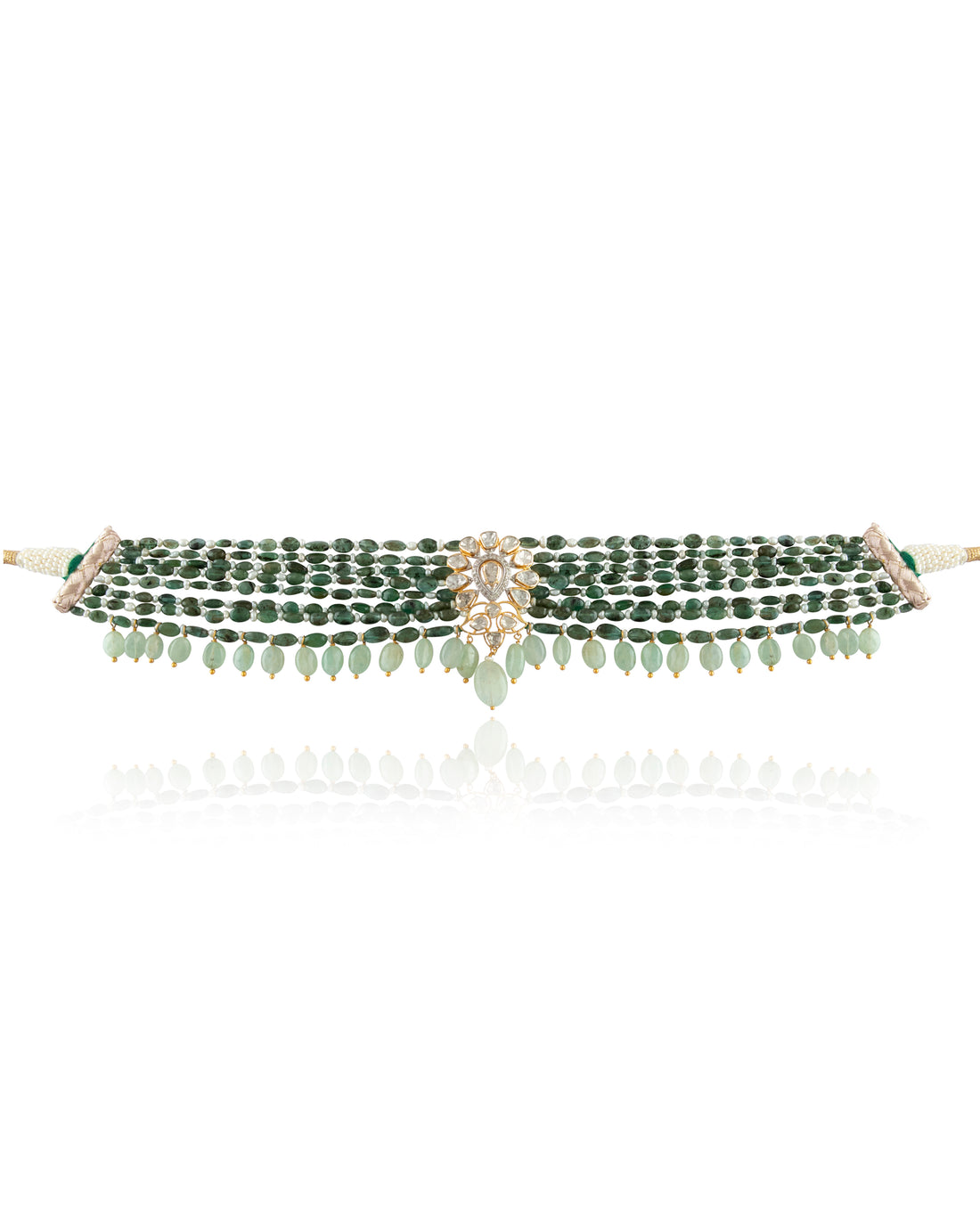 Nirvana Polki And Diamond Bead Choker
