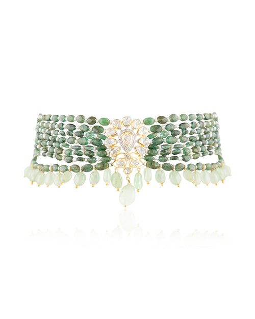 Nirvana Polki And Diamond Bead Choker