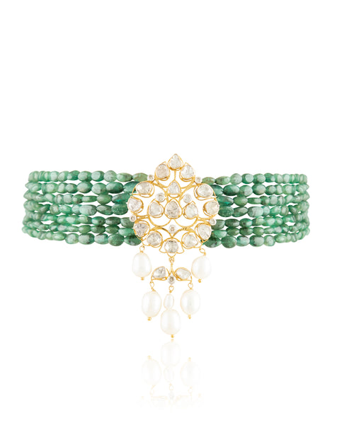 Mohini Polki And Diamond Bead Choker