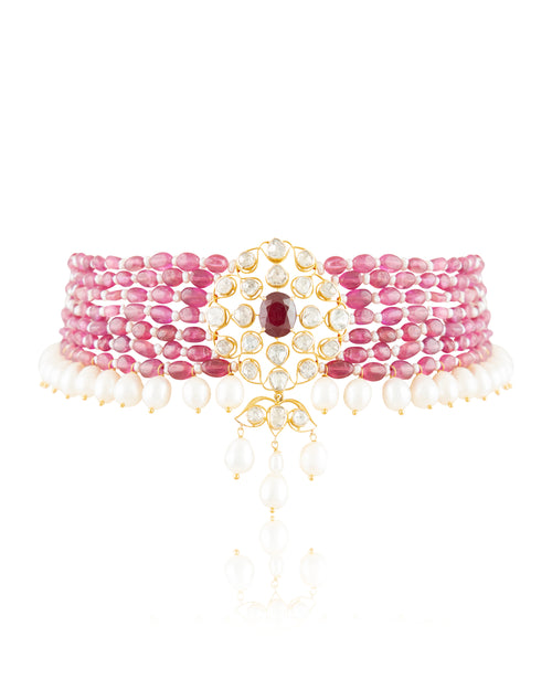 Inaya Polki Bead Choker