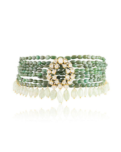 Shrida Polki And Diamond Bead Choker