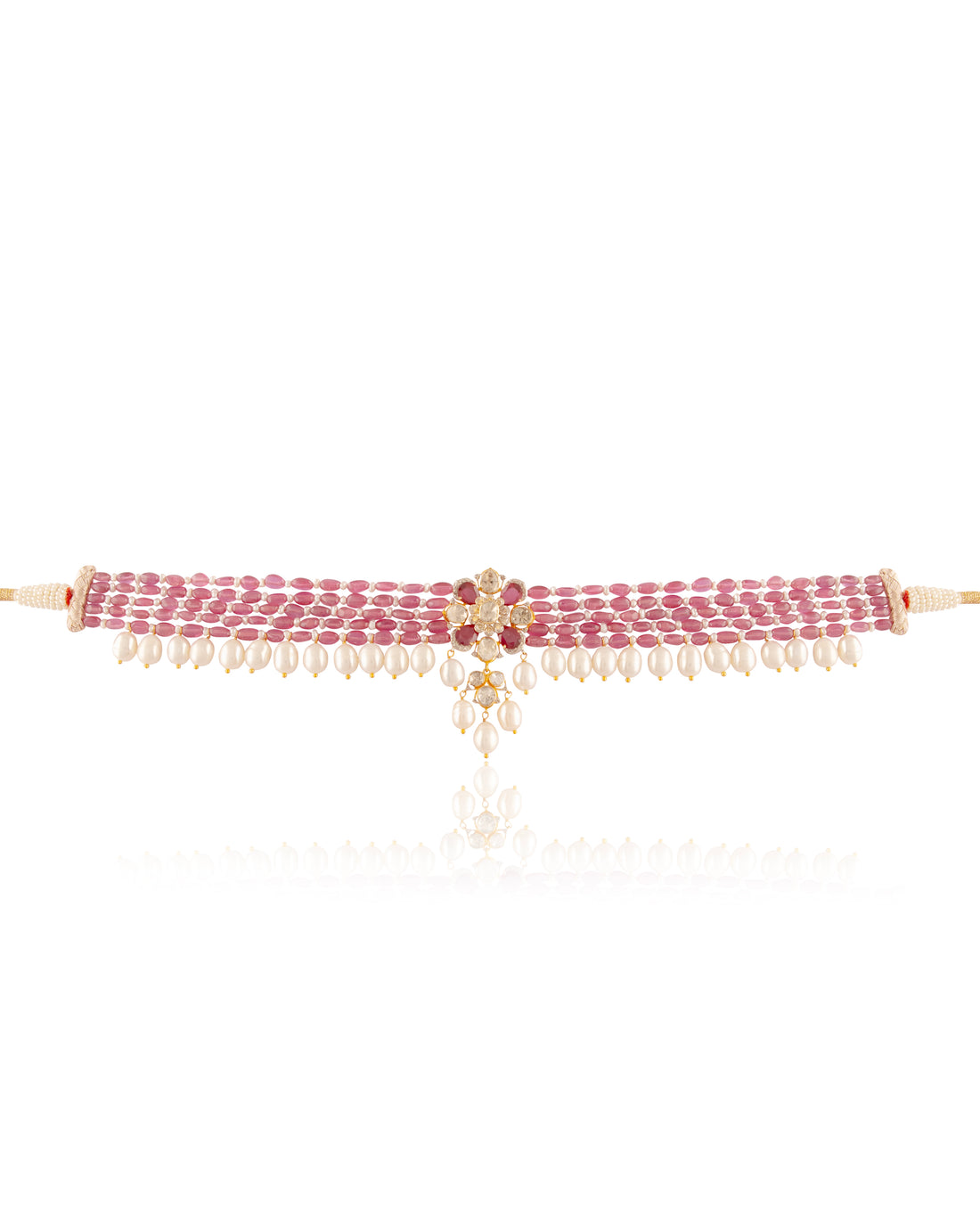 Asra Polki And Diamond Bead Choker