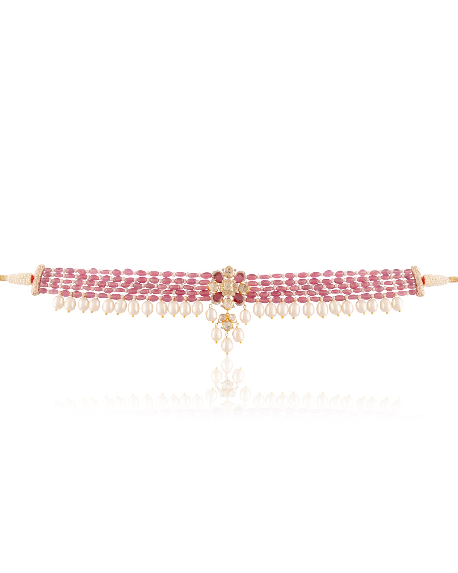 Asra Polki And Diamond Bead Choker