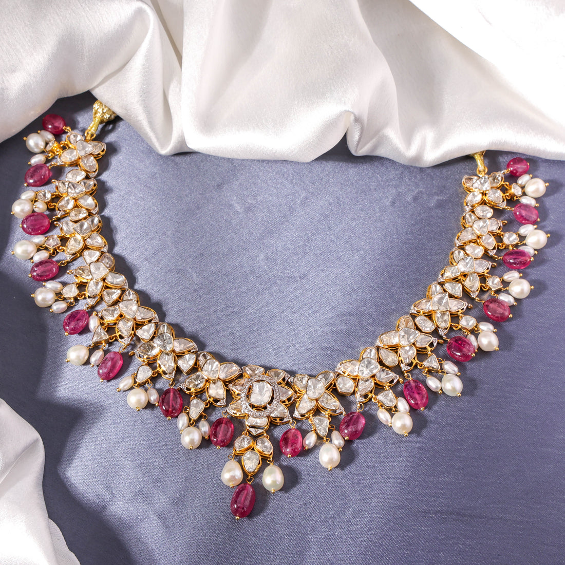 Manashree Polki And Diamond Necklace