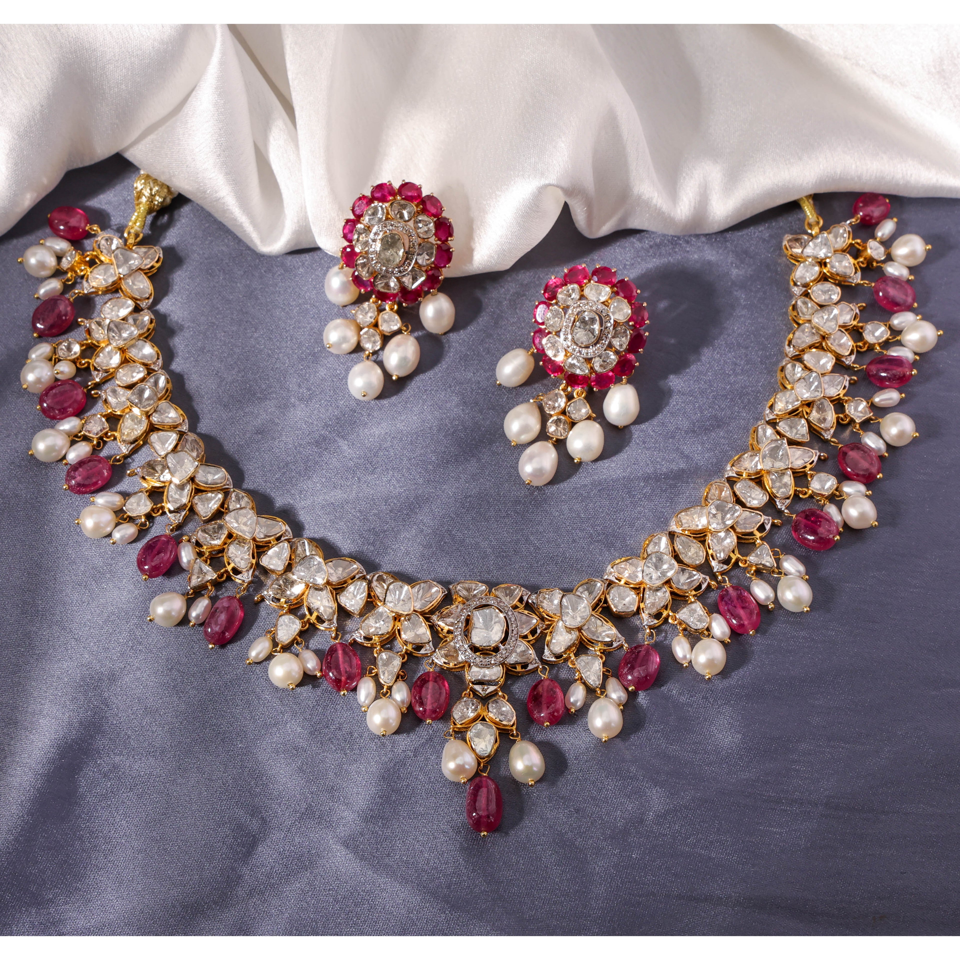 Manashree Polki And Diamond Necklace