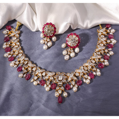 Manashree Polki And Diamond Necklace