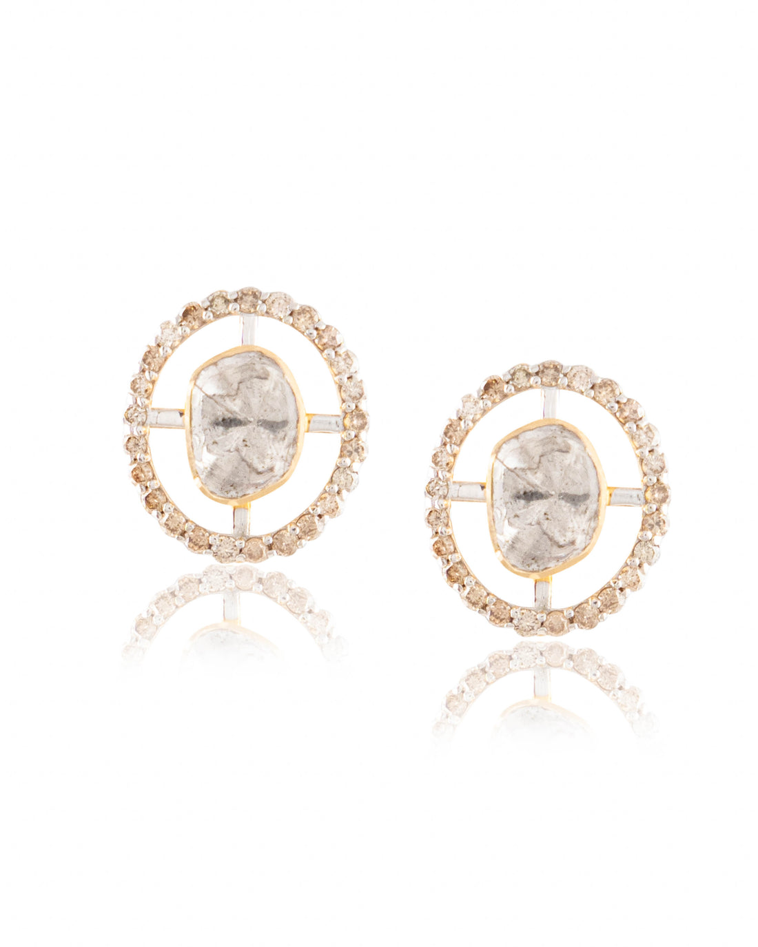 Anudhita Pendant And Netra Tops Polki And Diamond Set