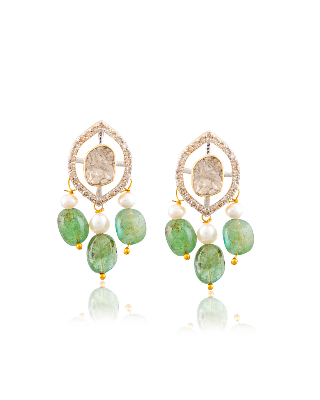 Octavia Pendant And Shiya Tops Polki And Diamond Set