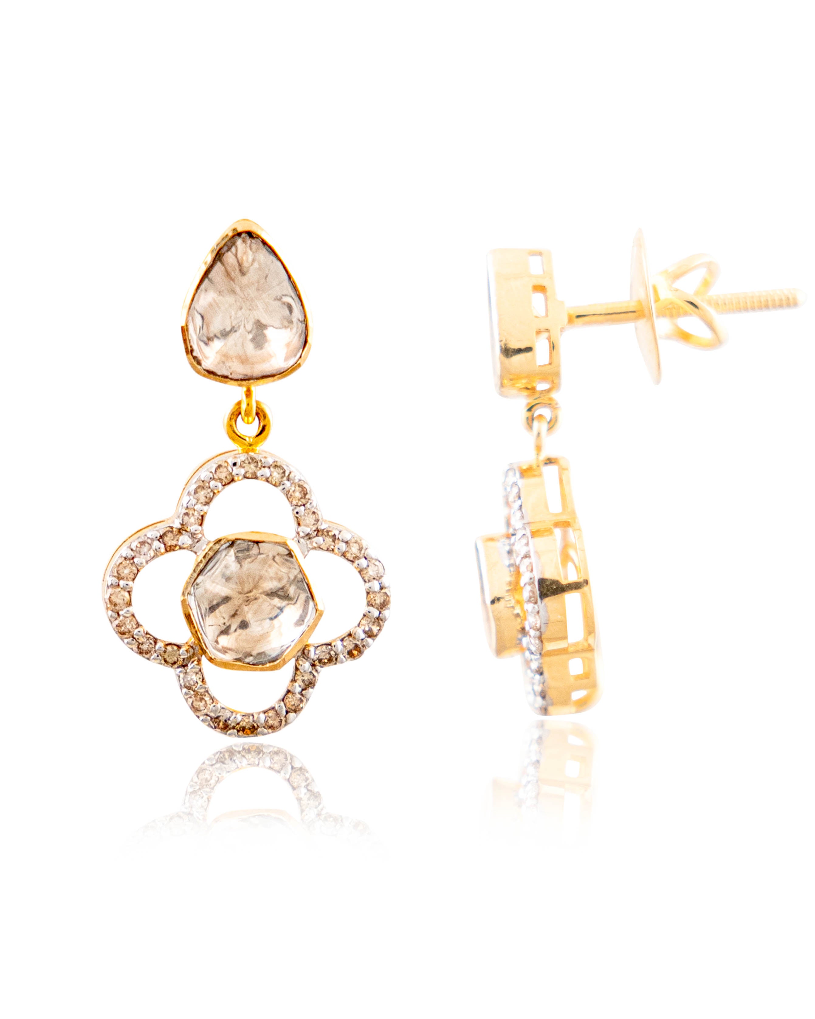 Ofeliya Choker And Maitreyi Long Earrings Polki And Diamond Set