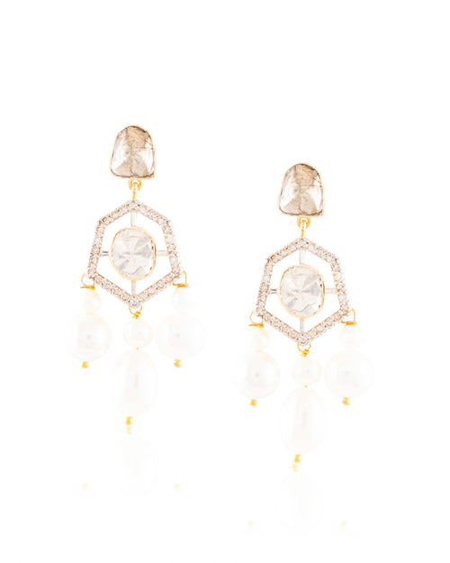 Diana Choker And Nelisha Long Earrings Polki And Diamond Set