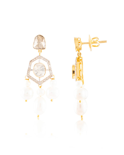 Diana Choker And Nelisha Long Earrings Polki And Diamond Set