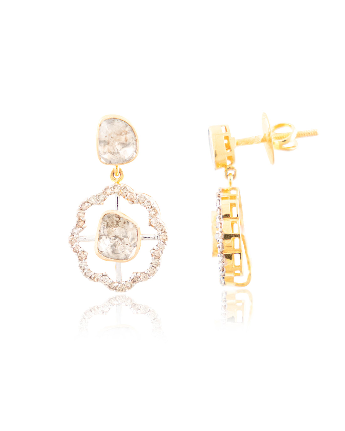 Arina Choker And Chaitali Long Earrings Polki And Diamond Set