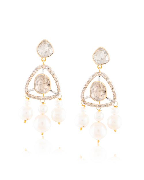 Samaira Choker And Tanmayi Long Earrings Polki And Diamond Set