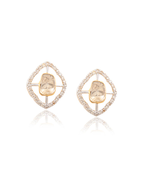 Veena Pendant And Akansha Tops Polki And Diamond Set