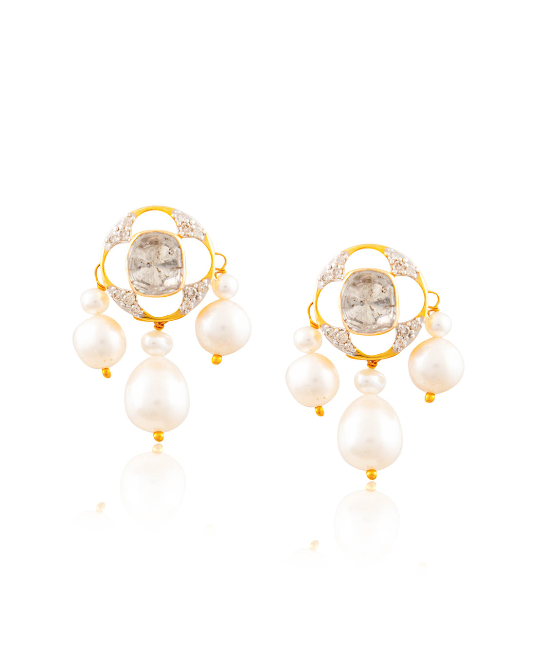 Vriddhi Pendant And Jignisha Tops Polki And Diamond Set