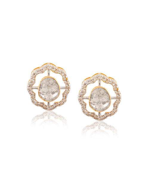 Pragya Pendant And Harvin Tops Polki And Diamond Set