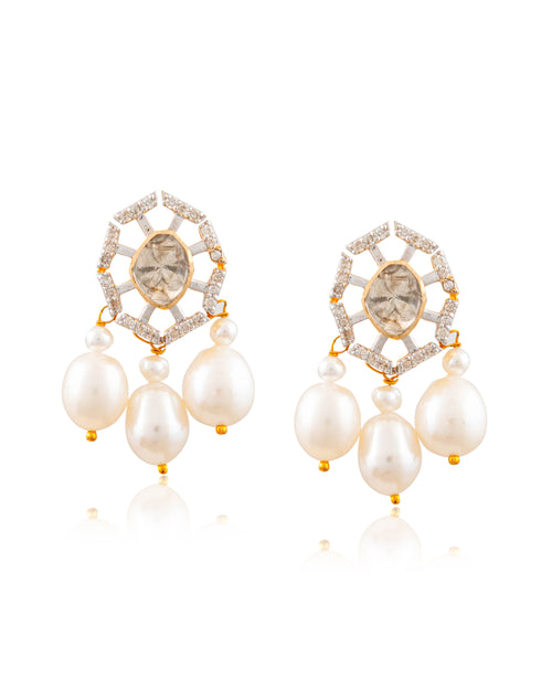 Pariniti Pendant And Ojasvi Tops Polki And Diamond Set