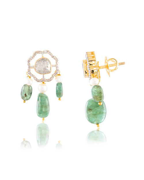 Karishma Pendant And Zivar Tops Polki And Diamond Set