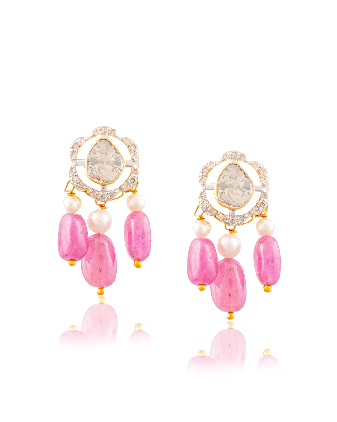 Saasha Pendant And Neha Tops Polki And Diamond Set