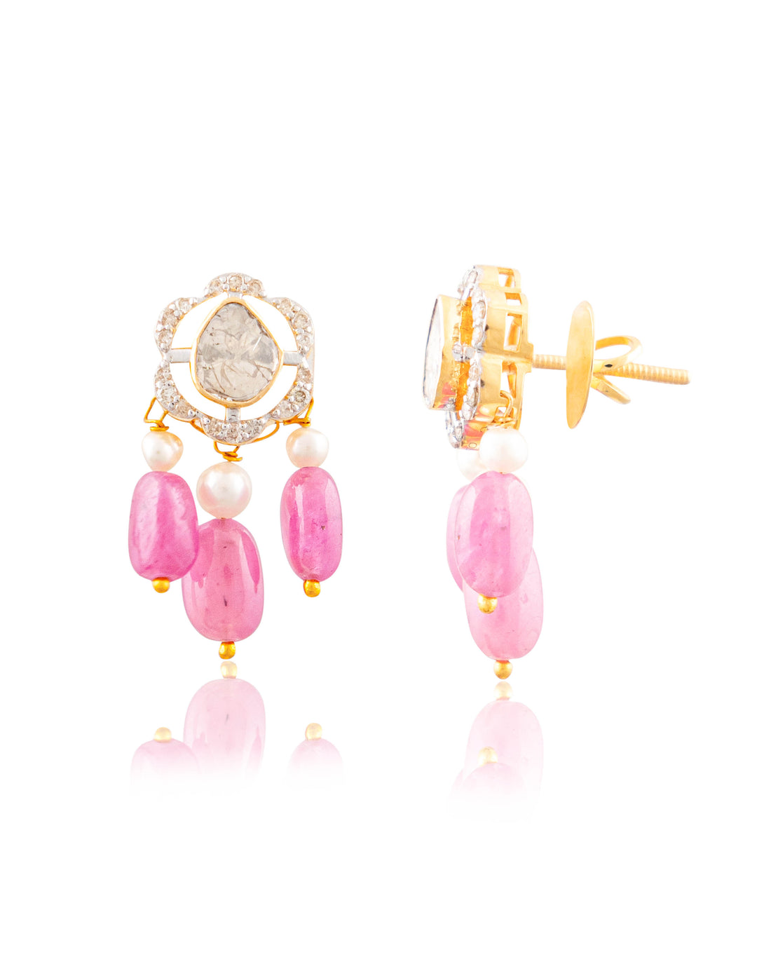 Saasha Pendant And Neha Tops Polki And Diamond Set