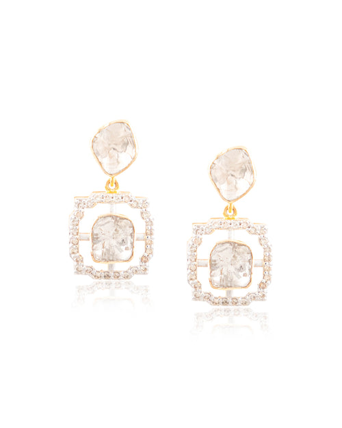 Hardika Polki And Diamond Long Earrings
