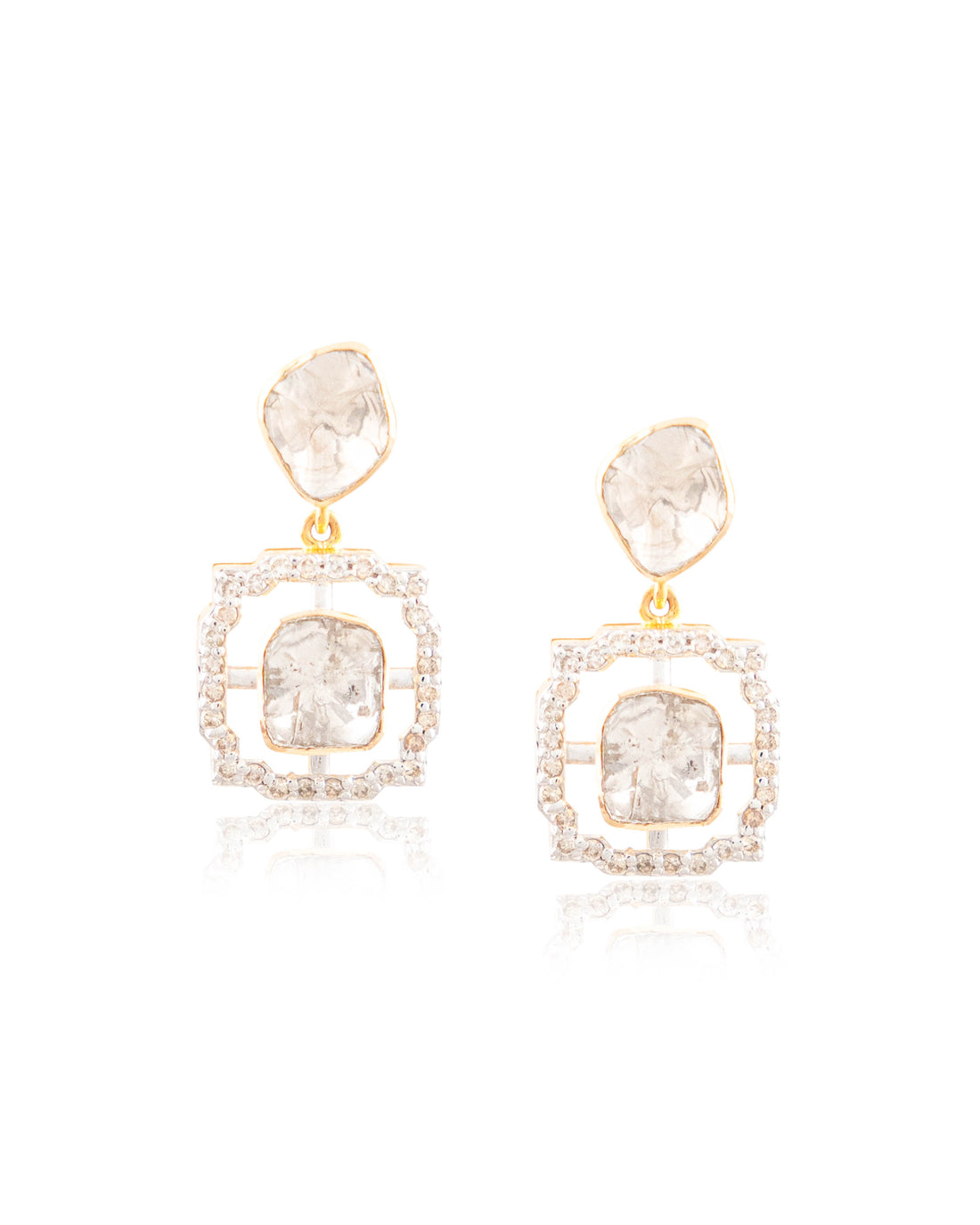 Hardika Polki And Diamond Long Earrings