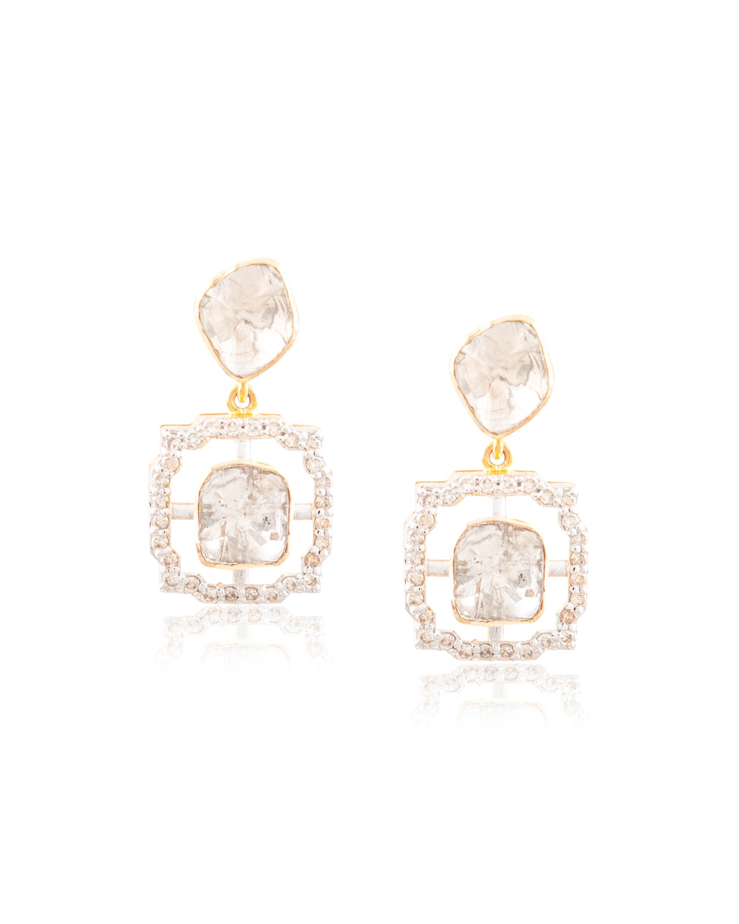 Hardika Polki And Diamond Long Earrings