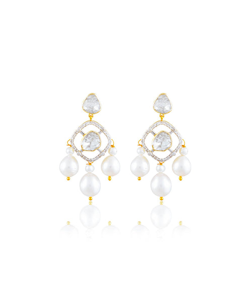 Eram Choker And Erika Long Earring Polki And Diamond Set