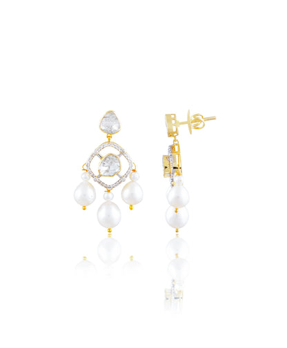 Eram Choker And Erika Long Earring Polki And Diamond Set