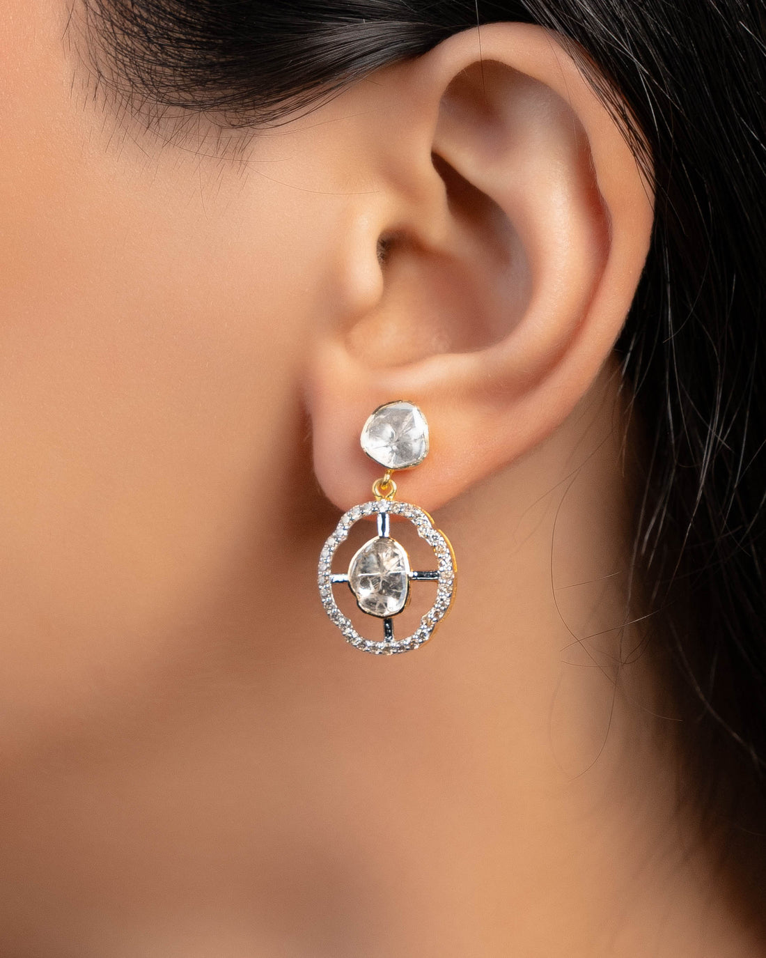 Nafisah Polki And Diamond Long Earrings