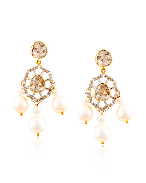 Anisha Choker And Diya Long Earrings Polki And Diamond Set