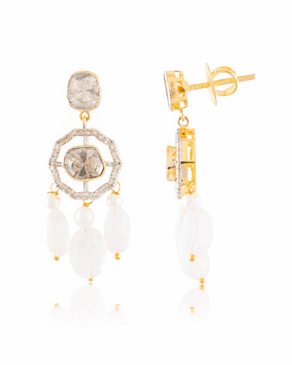 Tatiana Polki And Diamond Long Earrings