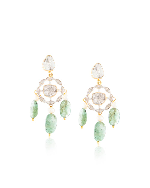 Trisha Choker And Farzana Long Earrings Polki And Diamond Set