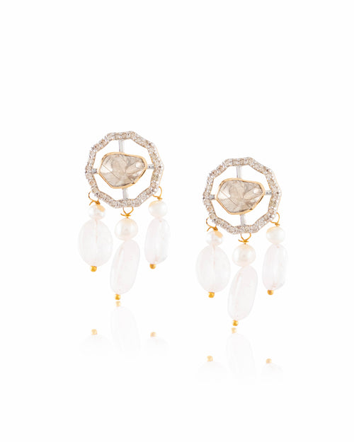 Asmita Pendant And Tanvisha Tops Polki And Diamond Set